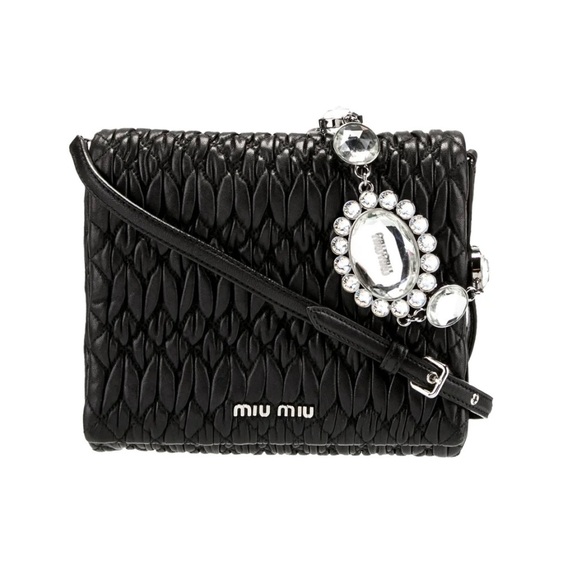Miu Miu Authentic Black Leather Crossbody Bag - Picture 1 of 11
